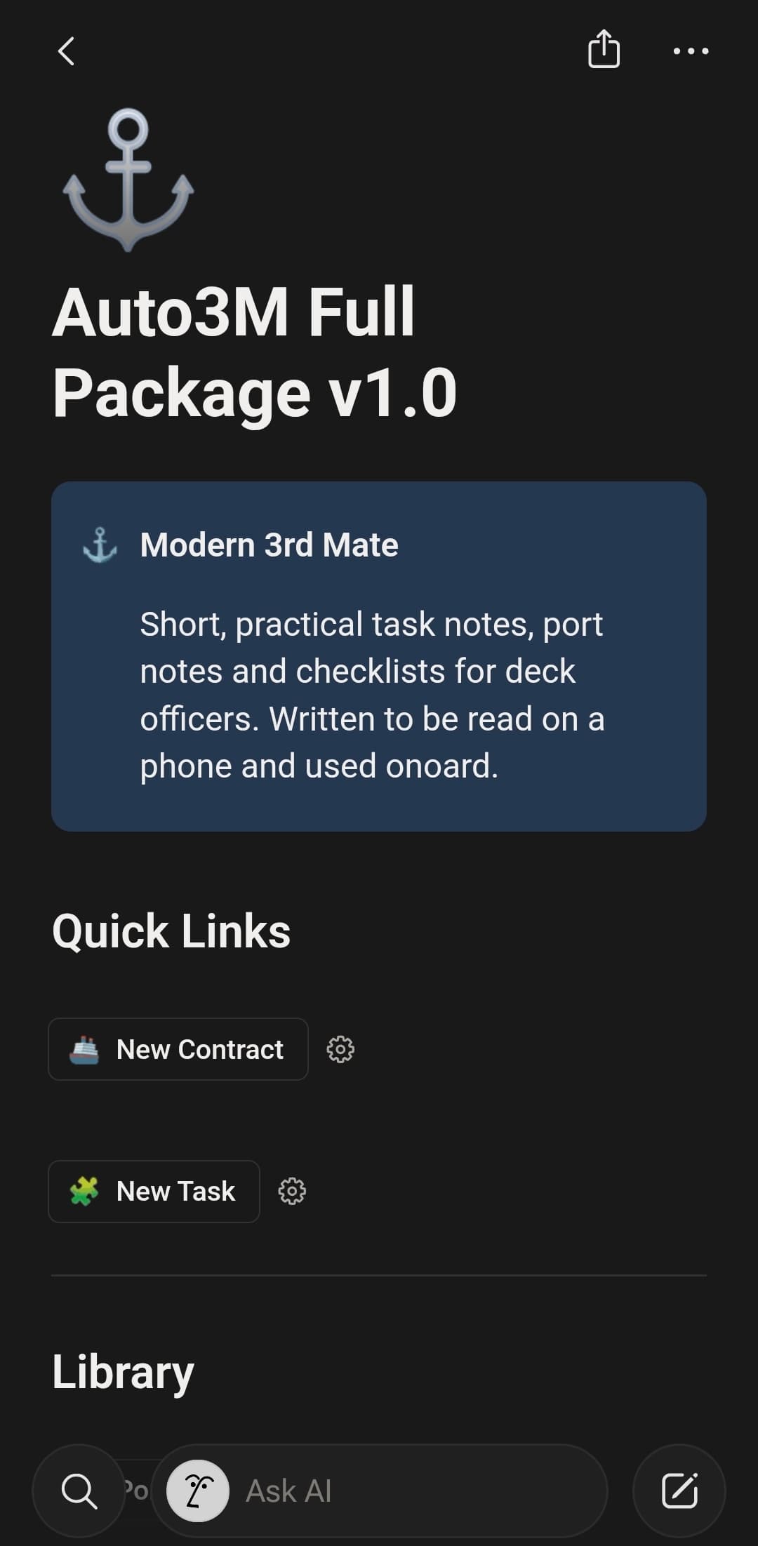 Auto3M in Notion on a phone
